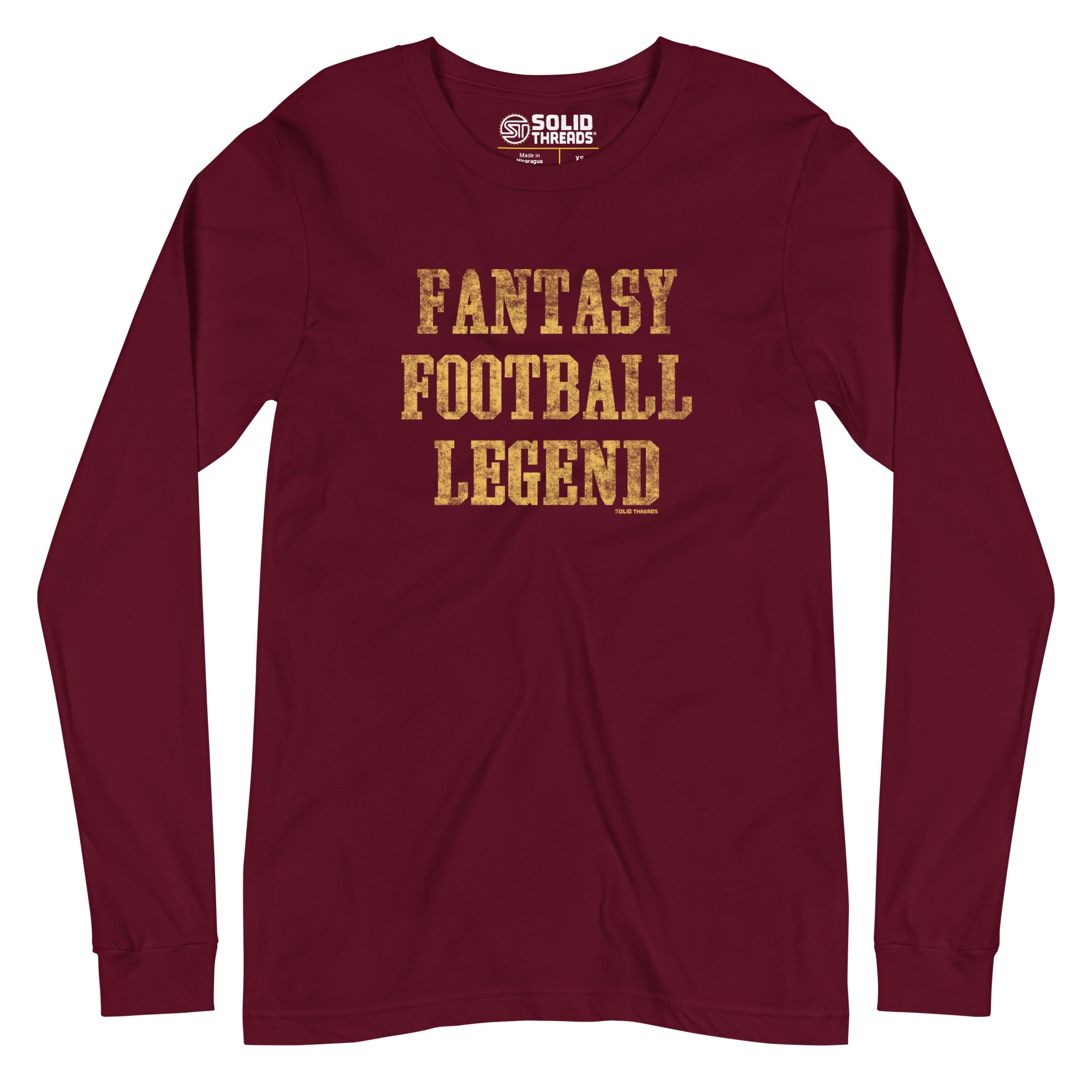 Men’s Fantasy Football Legend Vintage Graphic Tee | Funny Sports T shirt | Solid Threads