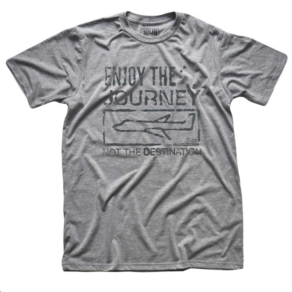 Men's Enjoy Journey Not Destination Graphic T-Shirt | Vintage Travel Triblend Tee | Solid Threads