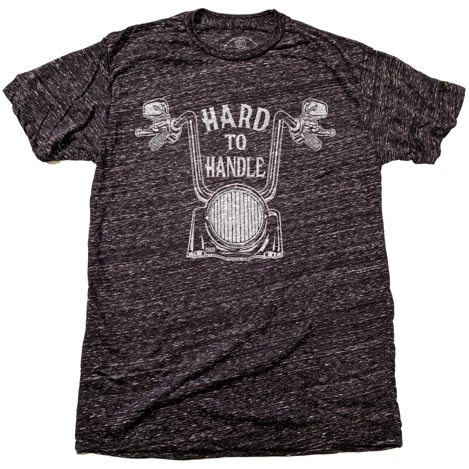 Men's Hard To Handle Cool Graphic T-Shirt | Vintage Bicycle Dark Charcoal Tee | Solid Threads