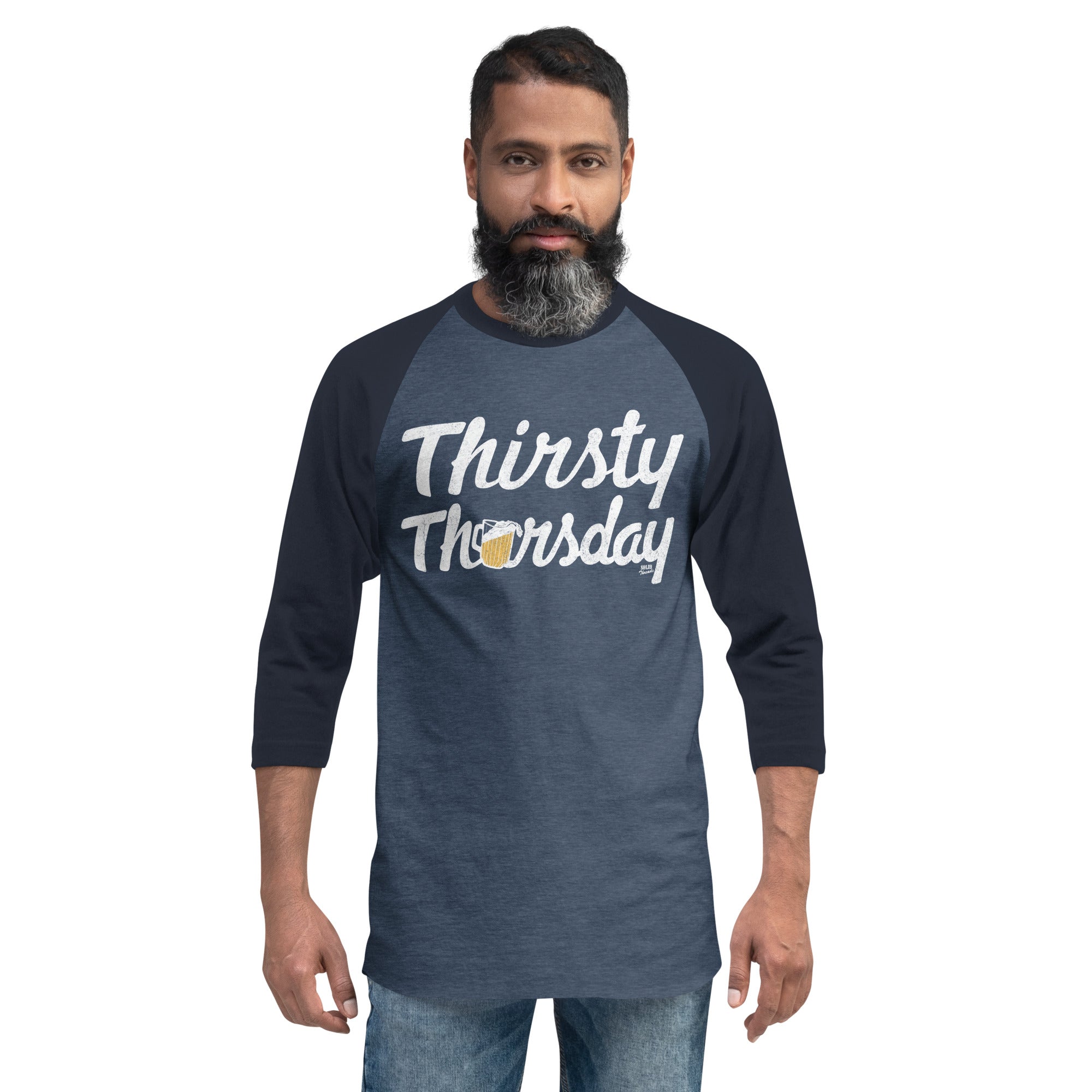  Thirsty Thursday Vintage Baseball Tee | Retro Day Drinking Raglan | Solid Threads