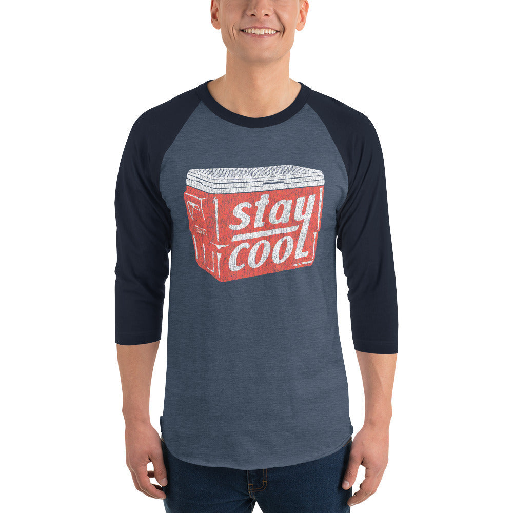  Vintage Stay Cool Ice Box Baseball Tee | Retro Summer Drinking Beers Raglan | Solid Threads