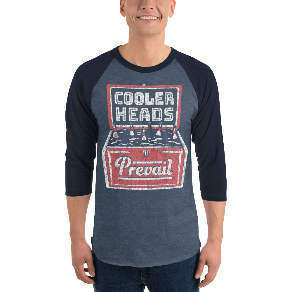  Cooler Heads Prevail Vintage Baseball Tee | Retro Summer Drinking Raglan | Solid Threads