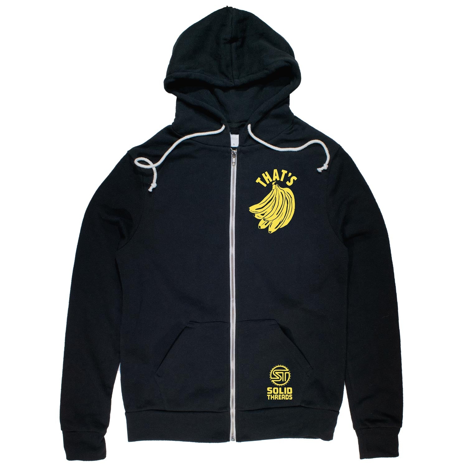 That's Bananas Vintage Zip Up Hoodie | Funny Fruit Graphic | Solid Threads