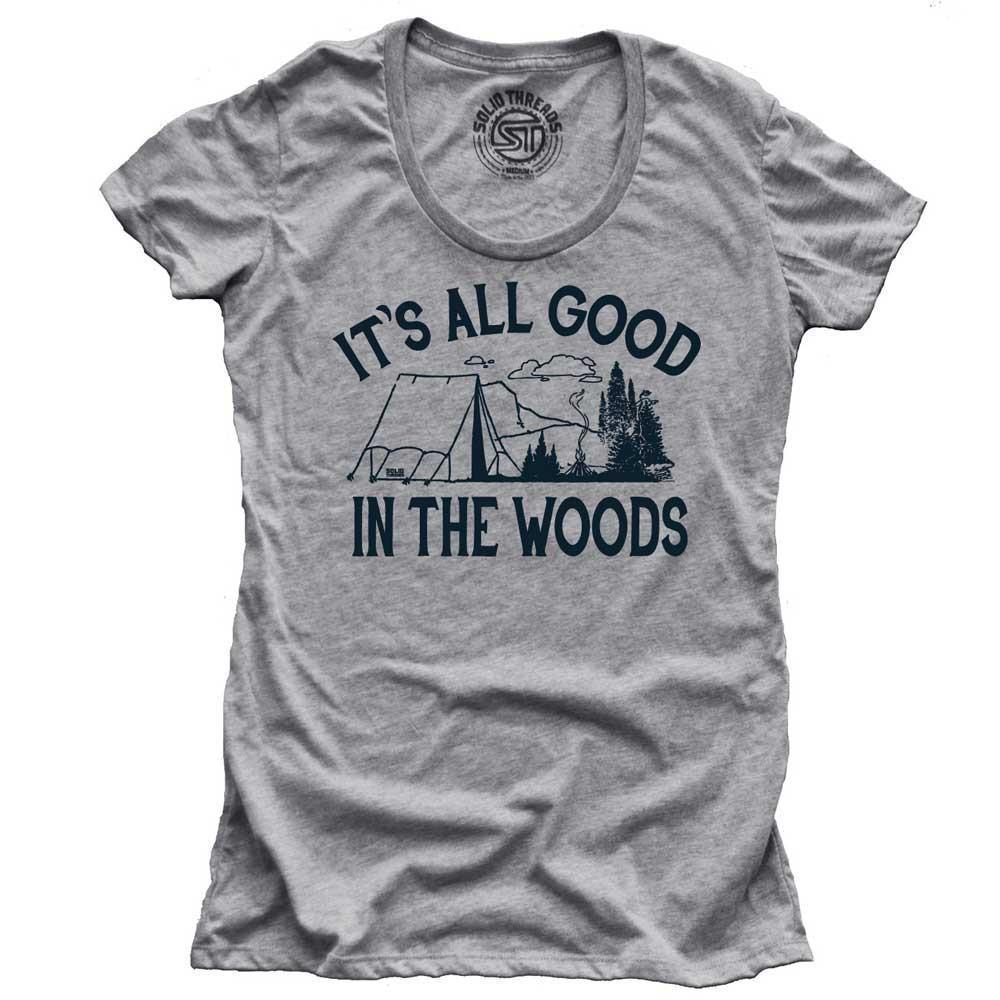 Women's All Good In The Woods Vintage Graphic Tee | Funny Hiking Triblend T-shirt | SOLID THREADS