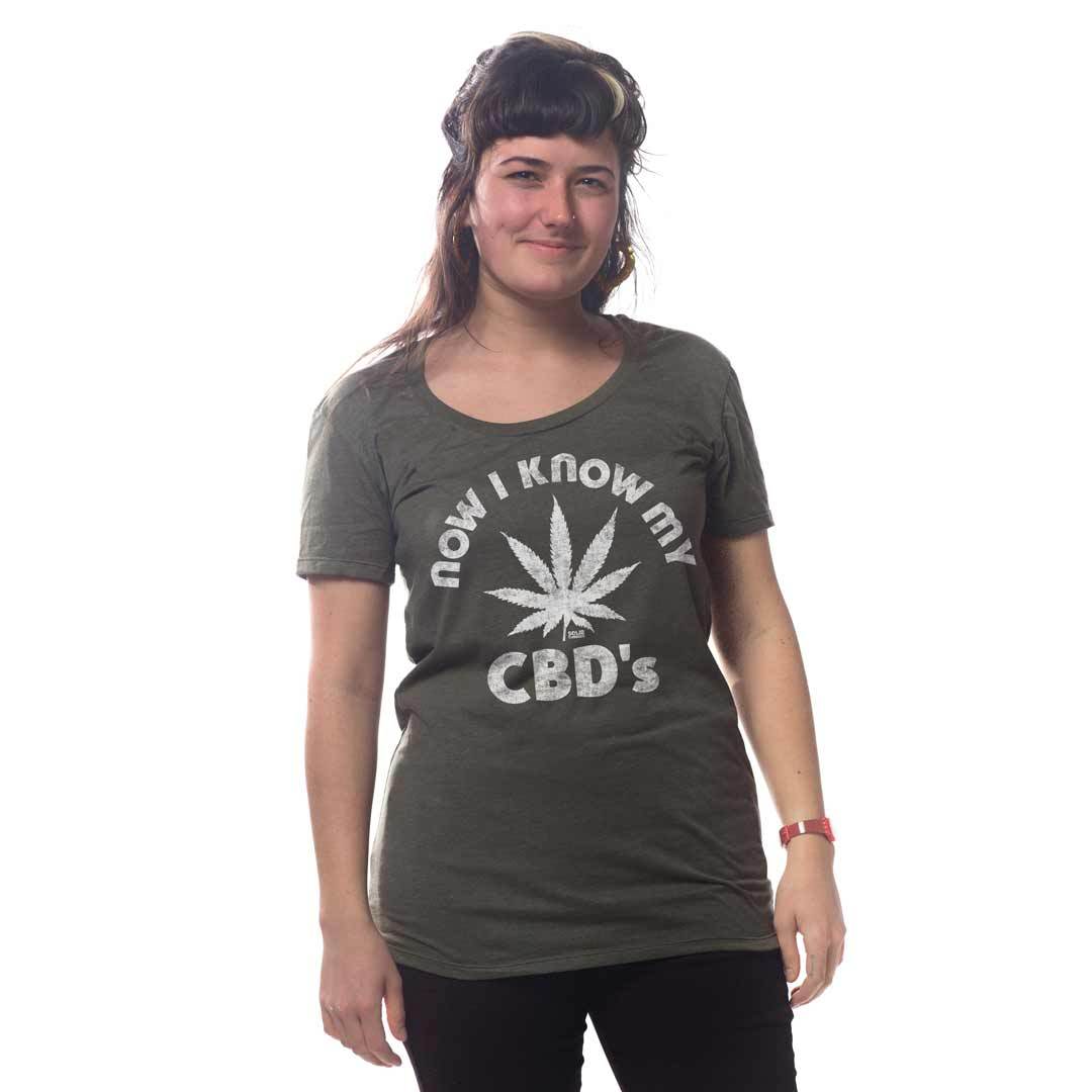 Women's Now I Know My CBD's Vintage Cannabis Graphic Tee | Retro Marijuana T-shirt | SOLID THREADS